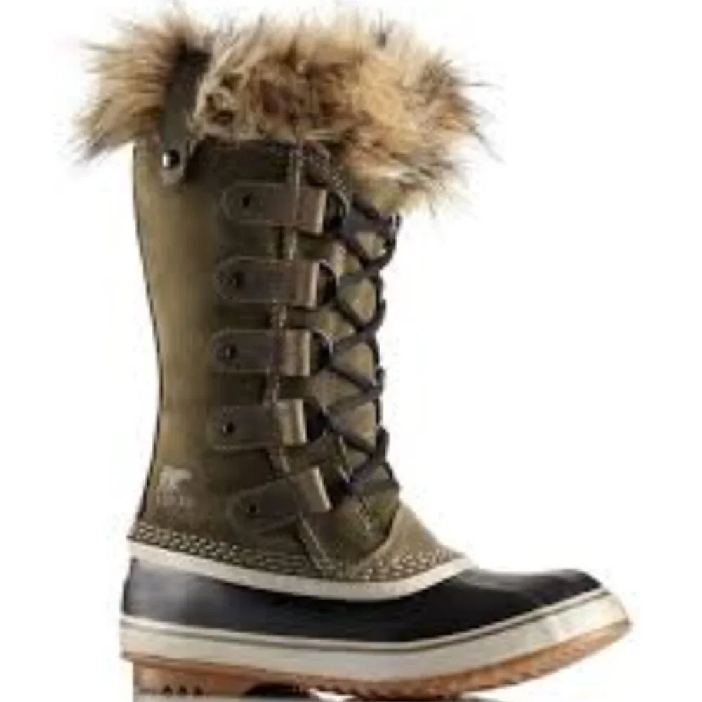 Sorel Women's Green Joan‎ Of Arctic NL1540-383 Leather Mid-Calf Winter Boot Sz 8